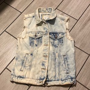 Forever 21 Acid Wash Jean Vest